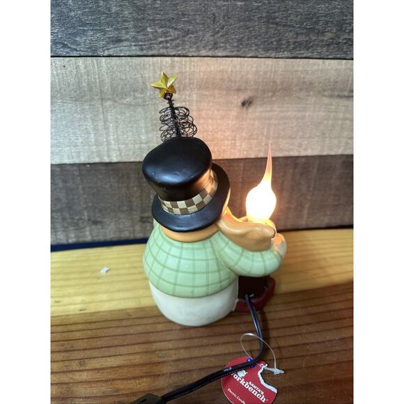 Santa’s Workbench Lighted Snowman With Tree 8” Tall - Picture 4 of 7